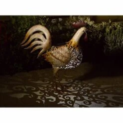 Haan Met Verlichting Op Zonne-energie 6 Haan Met Verlichting Op Zonne-energie -Tuinbenodigdheden haan in metaal solar 1484061551 3 600