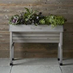 Vegtrug Verhoogde Kweektafel Grijs - 100 × 80 × 80 Cm -Tuinbenodigdheden vegtrug grijs 1 m 1517220431 1 600